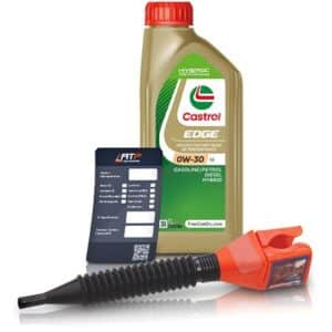 Castrol 1 L EDGE 0W-30 LL + Ölwechsel-Anhänger + Einfülltrichter [Hersteller-Nr. 15FEFB]