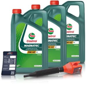 Castrol 15 L Magnatec 5W-40 DPF + Ölwechsel-Anhänger + Einfülltrichter [Hersteller-Nr. 15F913]