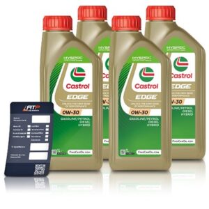 Castrol 4x 1 L EDGE 0W-30 + Ölwechsel-Anhänger [Hersteller-Nr. 15F63B]