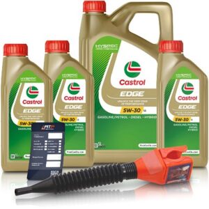Castrol 8 L EDGE 5W-30 LL + Ölwechsel-Anhänger + Einfülltrichter [Hersteller-Nr. 15F7E7]