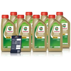 Castrol 8x 1 L EDGE 5W-30 LL + Ölwechsel-Anhänger [Hersteller-Nr. 15F7DA]