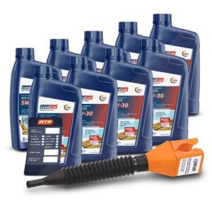Eurolub 9x 1 L WIV ECO SAE 5W-30 + Ölwechsel-Anhänger + Trichter [Hersteller-Nr. 211001]